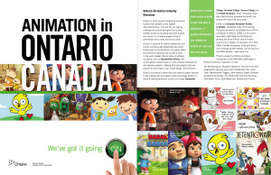 Animation in Ontario brochure featuring Giant Step's ComicReply platform
